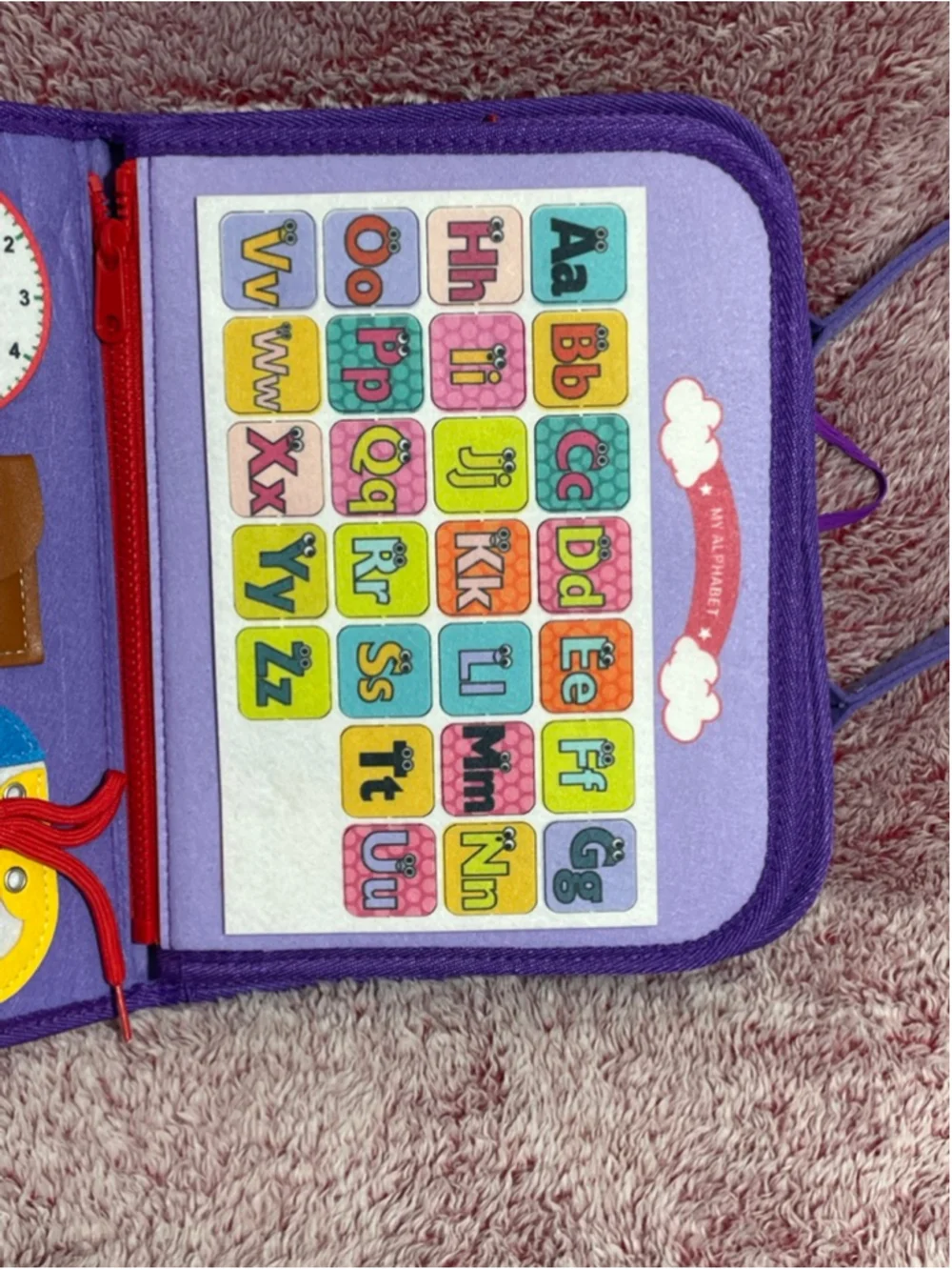 Girls Winblo toddler Montessori Learning Busy Board Purple
